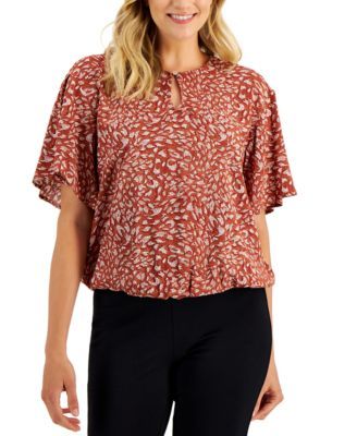 Women's Printed Flutter Top, Created for Macy's