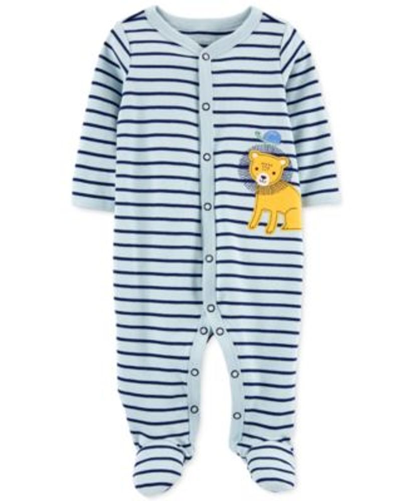 Baby Boy Lion Snap-Up Cotton Coverall
