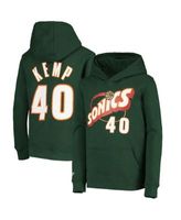Seattle SuperSonics Mitchell & Ness Youth Hardwood Classics Split Color  Fleece Pullover Hoodie - Green/Heathered Gray