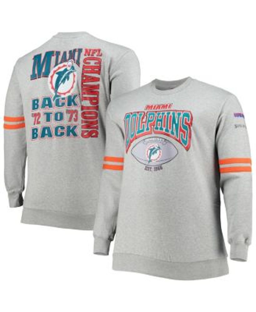 Men's Mitchell & Ness Heather Gray Seattle Seahawks Big and Tall Allover Print Pullover Sweatshirt Heathered Gray