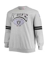 Men's Mitchell & Ness Heathered Gray Miami Dolphins Big & Tall Allover  Print Pullover Sweatshirt