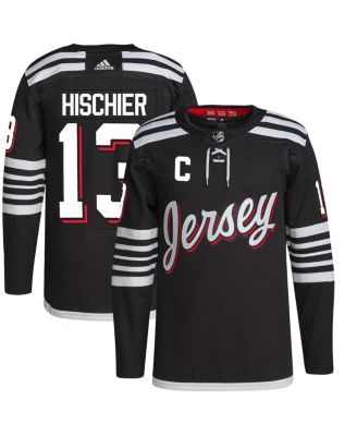 Adidas Men's Nico Hischier Red New Jersey Devils Home Captain Patch Primegreen Authentic Pro Player Jersey - Red