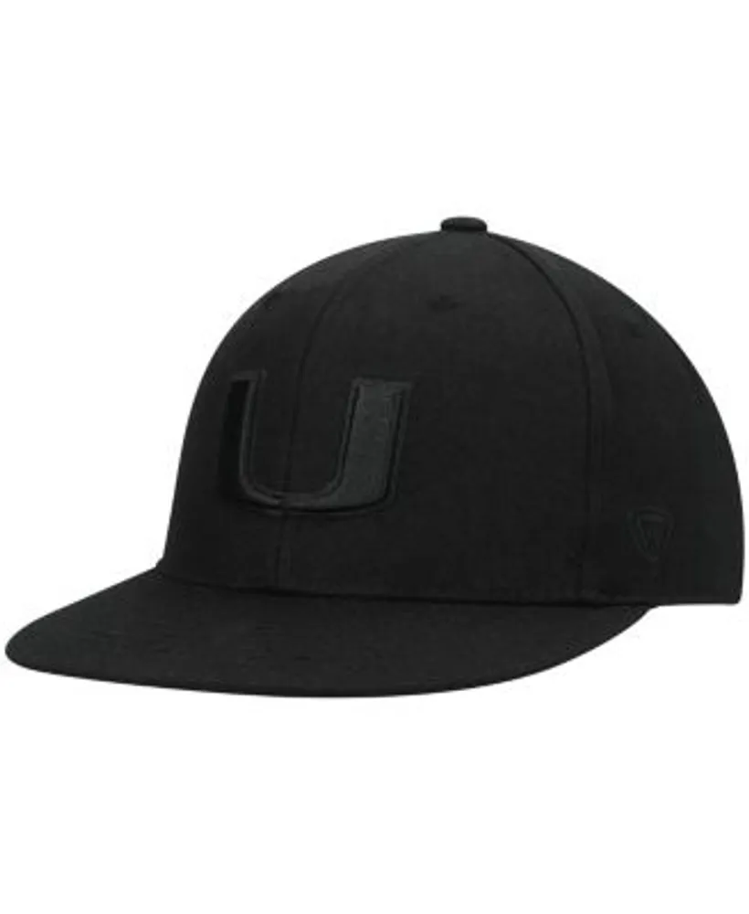 Top of the World Men's Miami Hurricanes Black on Fitted Hat