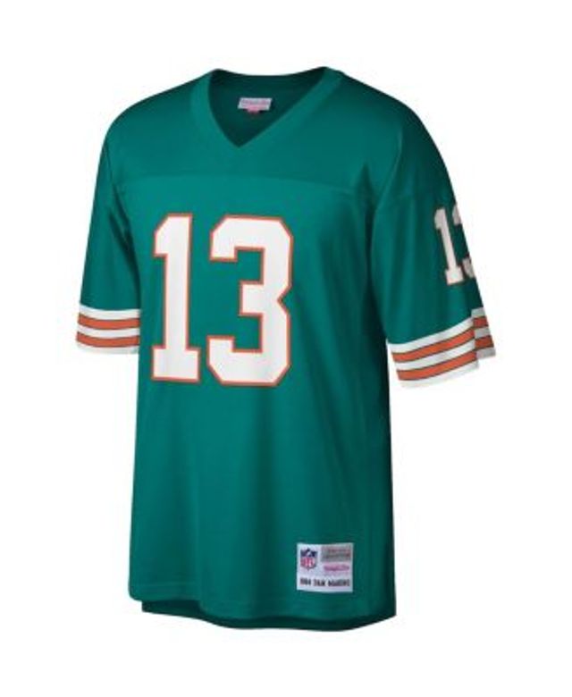 Men's Mitchell & Ness Dan Marino Orange Miami Dolphins Mesh Retired Player  Name & Number Crew Neck Top