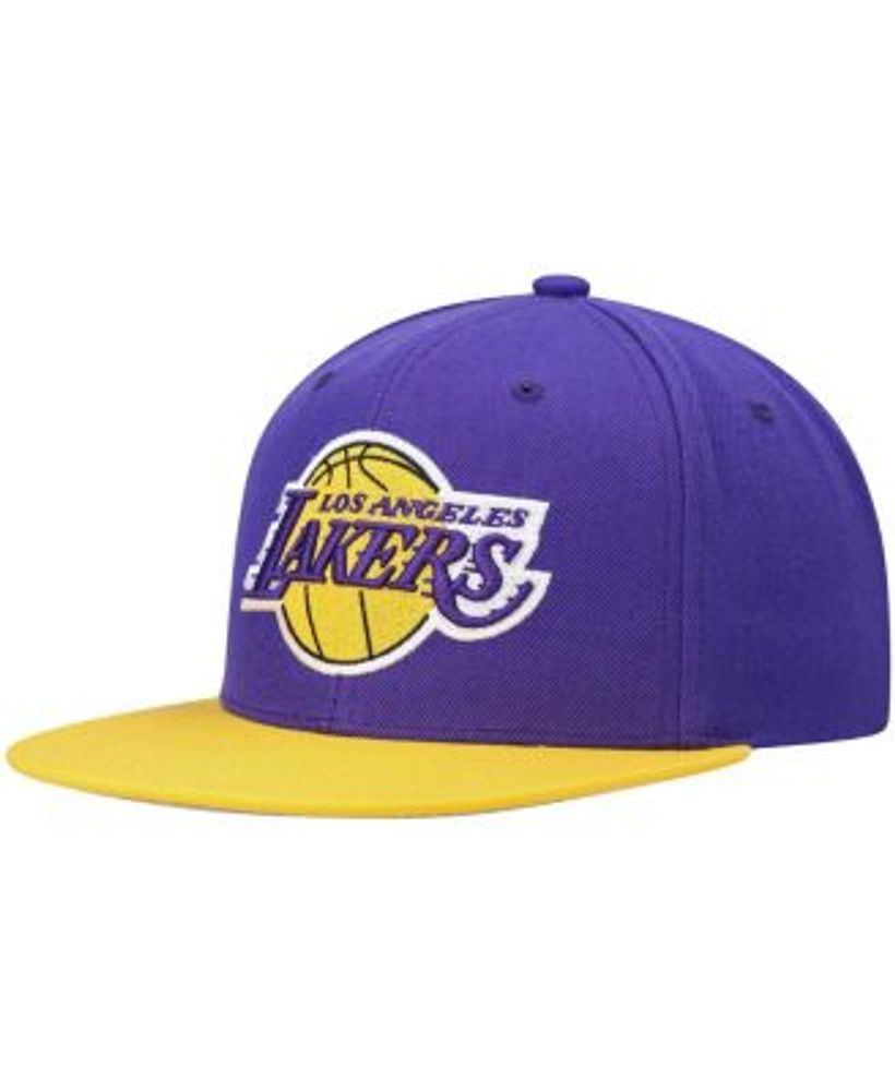 Men's Los Angeles Lakers Mitchell & Ness Black/White Diamond Cut Snapback  Hat