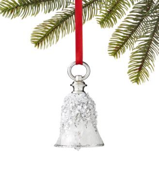 Holiday Lane Silver Bells Sequined Glass Bell Ornament, Created for Macy's