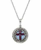 Women's Crystal Cross Locket Necklace