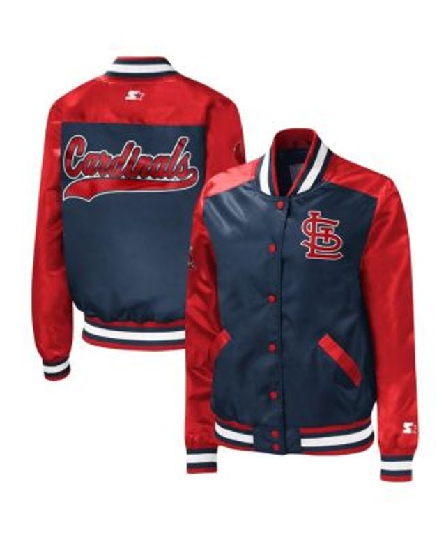 St. Louis Cardinals Poly Twill Varsity Jacket - Black/Red X-Large