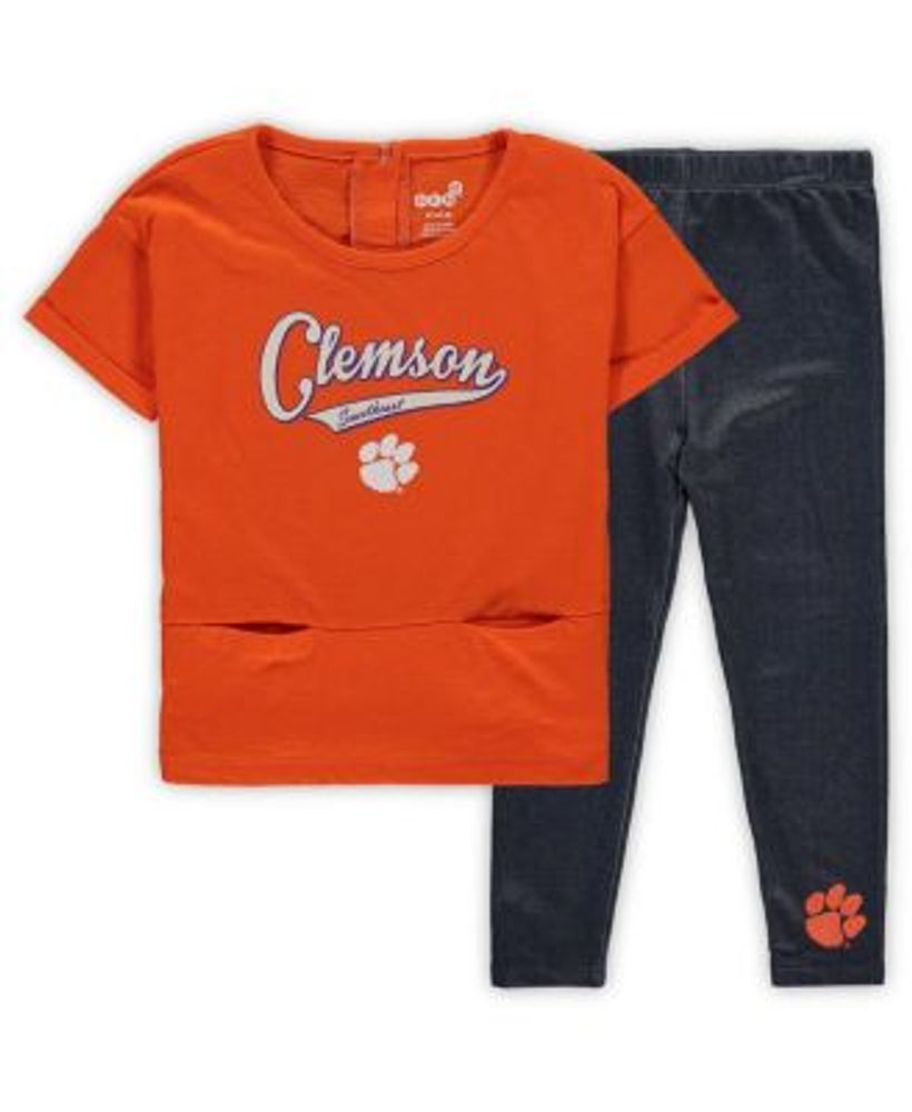 Outerstuff Toddler Boys and Girls Navy, Orange Detroit Tigers Batters Box T- shirt Pants Set