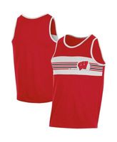 Men's Red Wisconsin Badgers Colorblock Tank Top