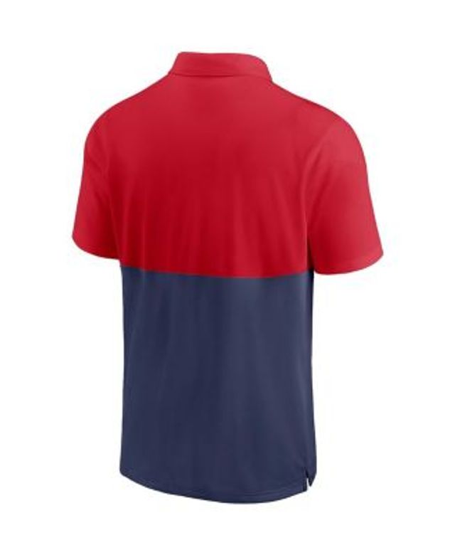 Men's Nike Red/Navy Boston Red Sox Team Baseline Striped Performance Polo Size: Small