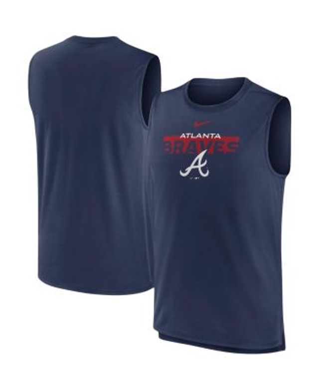 Nike Men's Navy Atlanta Braves Knockout Stack Exceed Performance Muscle  Tank Top