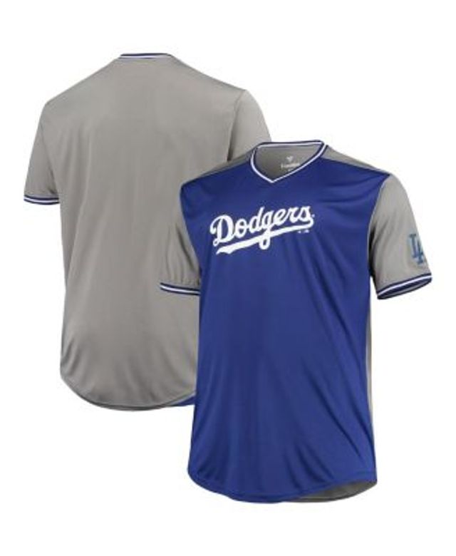 Men's Los Angeles Dodgers Nike Royal/Light Blue Cooperstown Collection  Rewind Splitter Slub Long Sleeve T-Shirt
