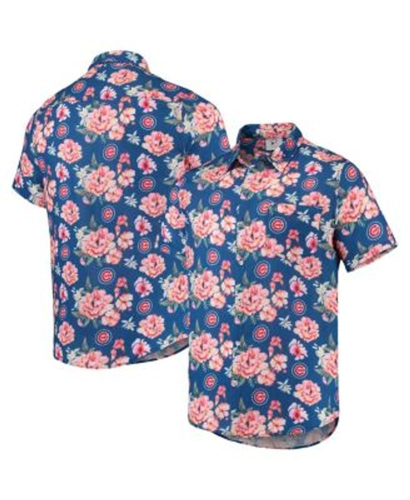 Men's FOCO Navy Tampa Bay Rays Floral Linen Button-Up Shirt