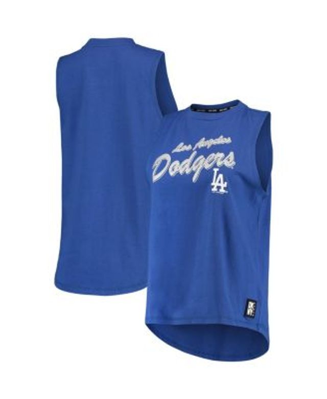 The Wild Collective White Los Angeles Dodgers Washed Muscle Tank Top in  Blue
