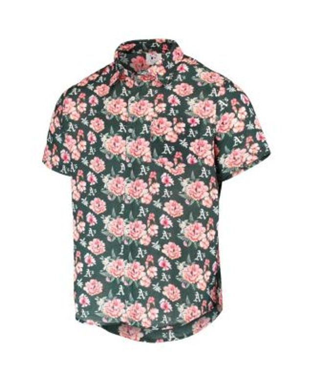 Lids Atlanta Braves FOCO Floral Linen Button-Up Shirt - Navy