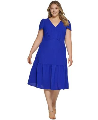 Plus Tiered Midi Dress