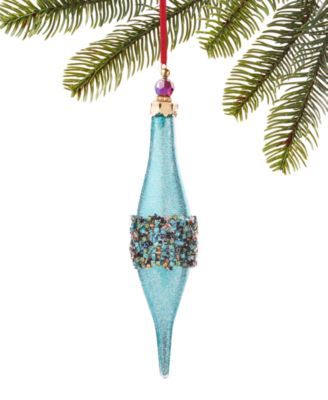 Holiday Lane Jewel Tones Drop with Beads Hanging Christmas Tree Ornament, Created for Macy's