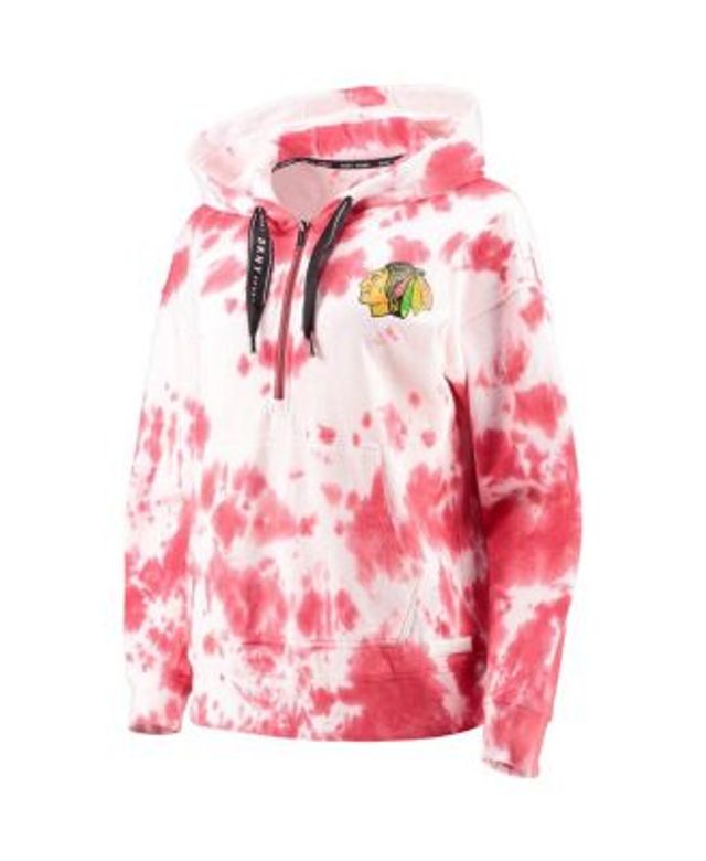 Dkny Sport Women's White, Black Pittsburgh Steelers Dakota Oversized Tie-Dye Half-Zip Hoodie - White, Black