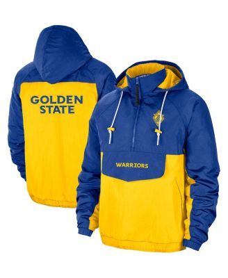 Men's Starter Royal Golden State Warriors Force Play Satin Hoodie Half-Zip Jacket Size: 2XL