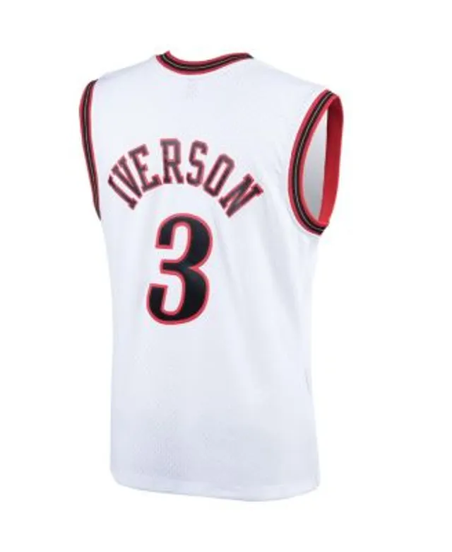 Men's Mitchell & Ness Allen Iverson Black Philadelphia 76ers 2000-01  Hardwood Classics Marble Swingman Jersey