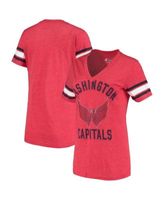 Women's G-III 4Her by Carl Banks White Washington Nationals Team Graphic V-Neck Fitted T-Shirt Size: Small