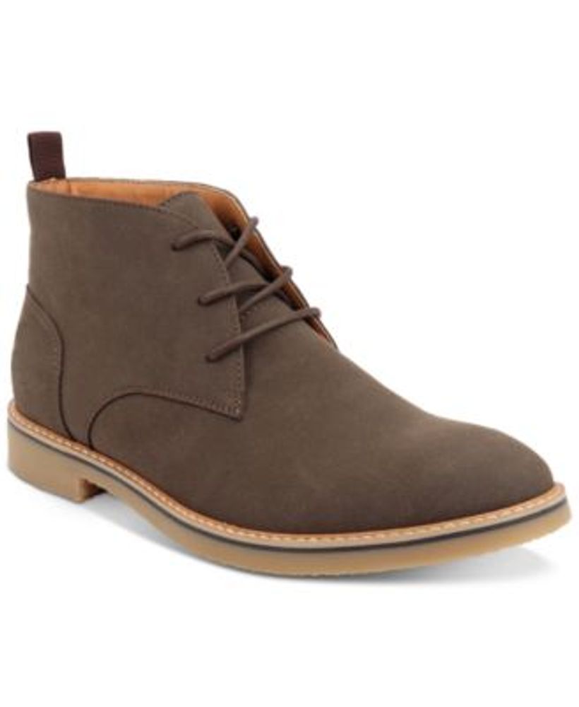 Men's Faux-Leather Lace-Up Chukka Boots, Created for Macy's