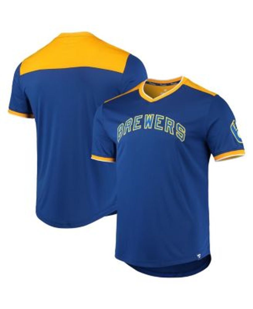 Milwaukee Brewers Nike Dri-Fit Short Sleeve Shirt Men's Gold New