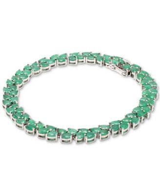 Emerald Pear Cluster Link Bracelet (15-5/8 ct. t.w.) in Sterling Silver