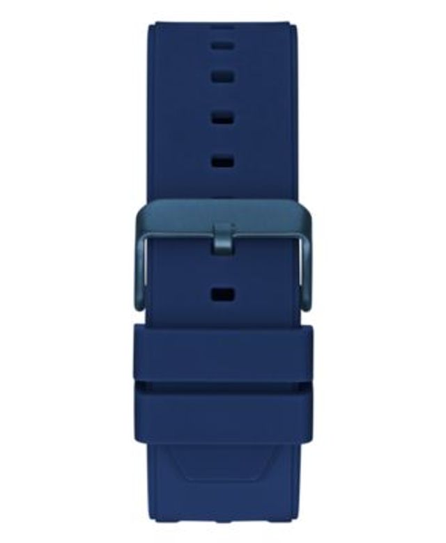Men's Textured Blue Silicone Rubber Strap Multi-Function Watch, 48mm