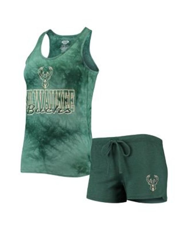 Women's Concepts Sport Hunter Green Milwaukee Bucks Intermission T-Shirt & Shorts Sleep Set Size: Large