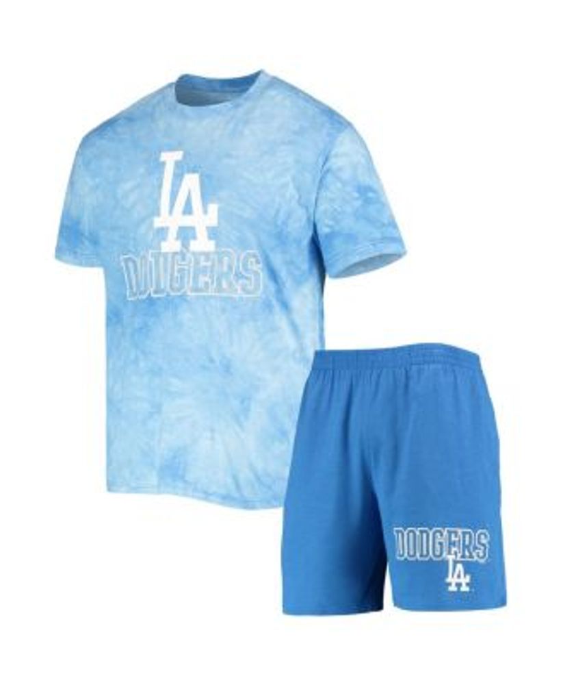 Men's Los Angeles Dodgers Red/Royal Red, White And Blue Dip Dye T