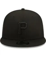 Men's New Era Pittsburgh Pirates Blackout Trucker 9FIFTY Snapback Hat