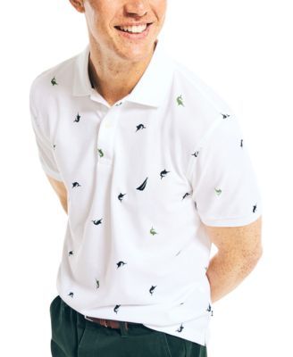 Men's Sustainably Crafted Classic-Fit Critter Print Deck Polo Shirt