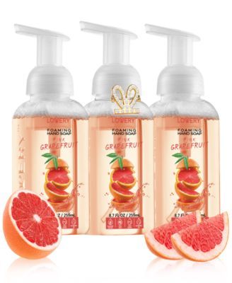 Hand Foaming Soap in Pink Grapefruit, Moisturizing Hand Soap with Flawless Crystal Heart Bracelet - Hand Wash Set, 4 Piece