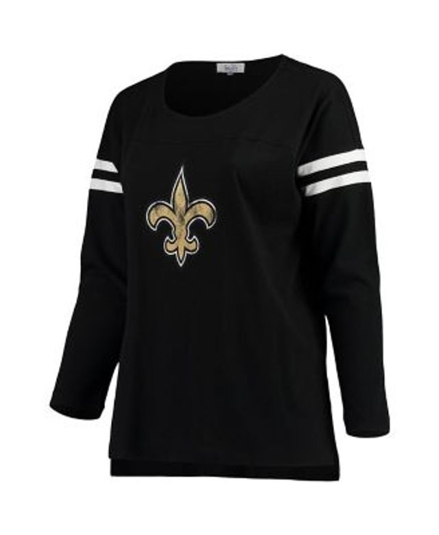 Women's New Era Black New Orleans Saints Tie-Dye Long Sleeve T-Shirt