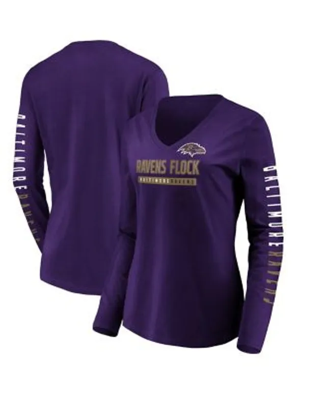 Women's Heather Gray Baltimore Ravens Plus Size Lace-Up V-Neck T-Shirt