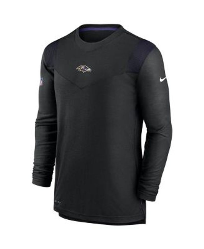 Nike Men's Black Baltimore Ravens Sideline Player UV Performance Long Sleeve  T-shirt