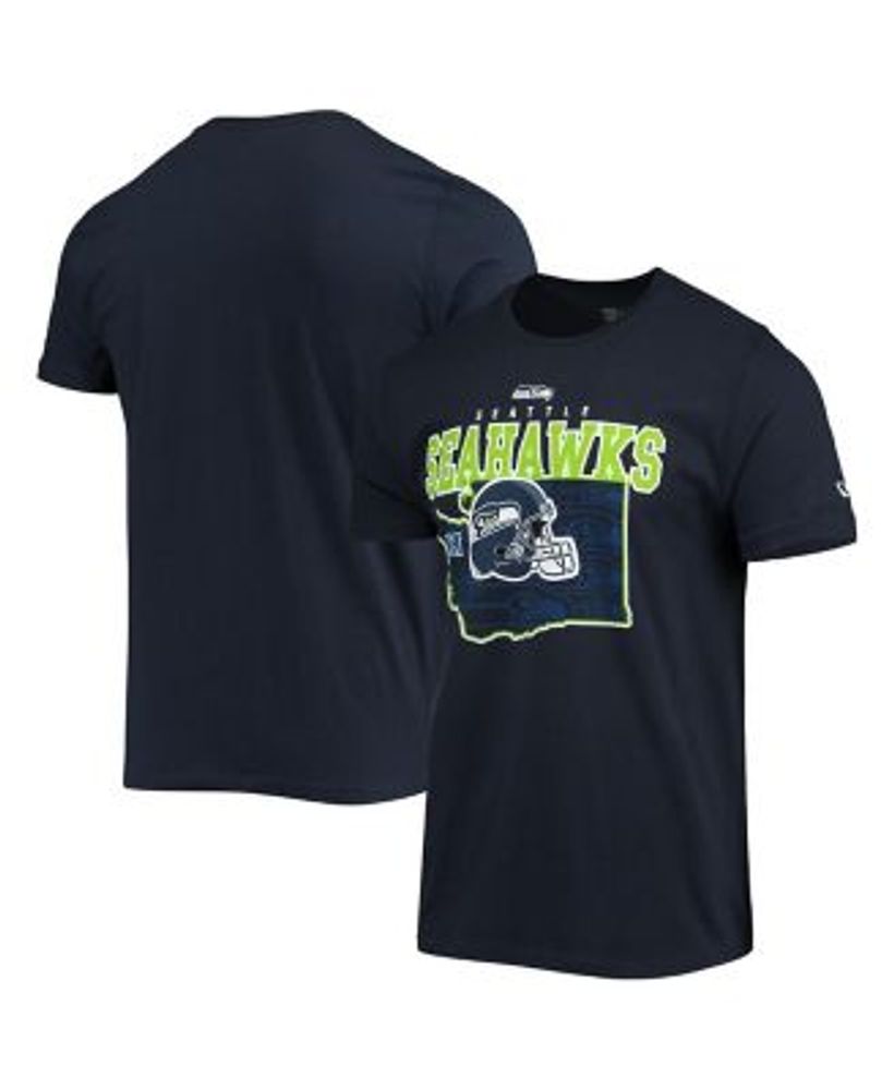 Nike Men's College Navy and Neon Green Seattle Seahawks Pop Performance T- shirt