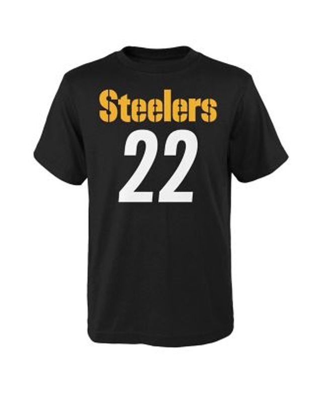 Najee Harris Pittsburgh Steelers Youth Black Name & Number Logo Long Sleeve  T-Shirt 