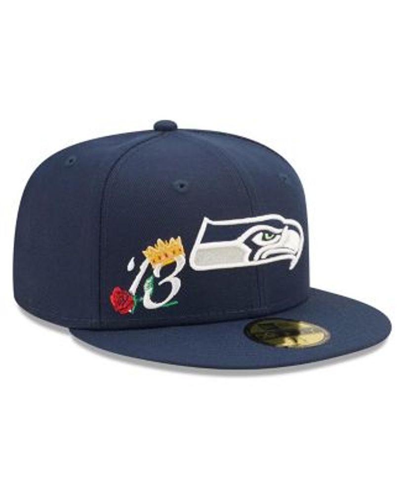 New Era Men's College Navy Seattle Seahawks Crown Super Bowl XLVIII  Champions 59FIFTY Fitted Hat