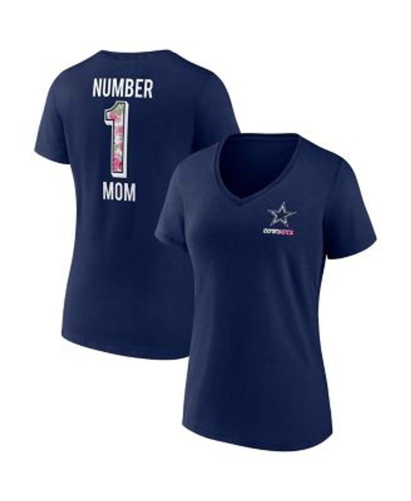 Women's Fanatics Branded Navy Dallas Cowboys Mother's Day Team V-Neck  T-Shirt