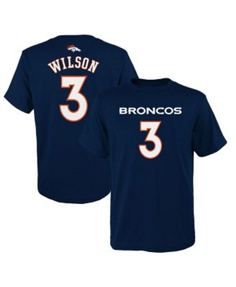 Youth Russell Wilson Navy Denver Broncos Mainliner Player Name & Number T- Shirt