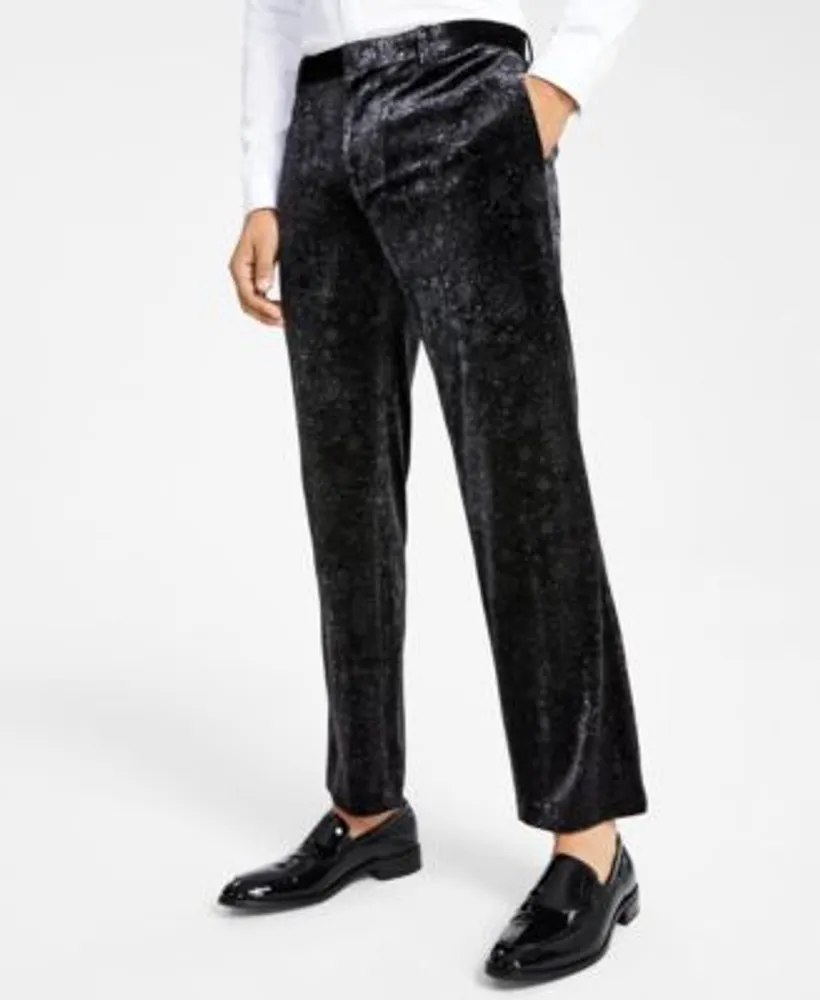 Mens Slim Velour Suit Trousers  Boohoo UK