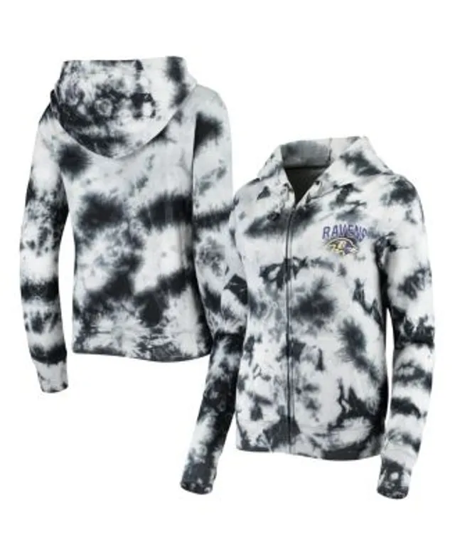 Women's New Era Black Pittsburgh Steelers Tie Dye Fleece Full-Zip Hoodie