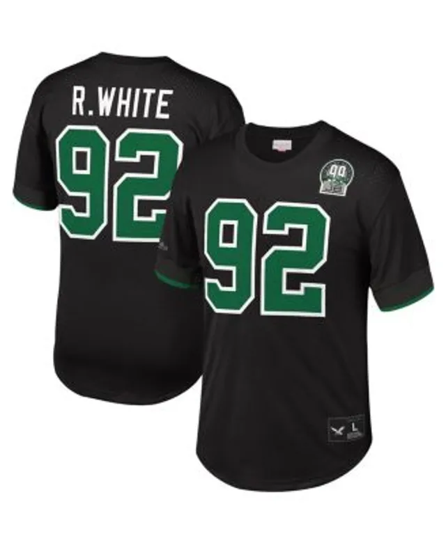 Men's Mitchell & Ness Reggie White Black Philadelphia Eagles Retired Player  Name & Number Mesh Top