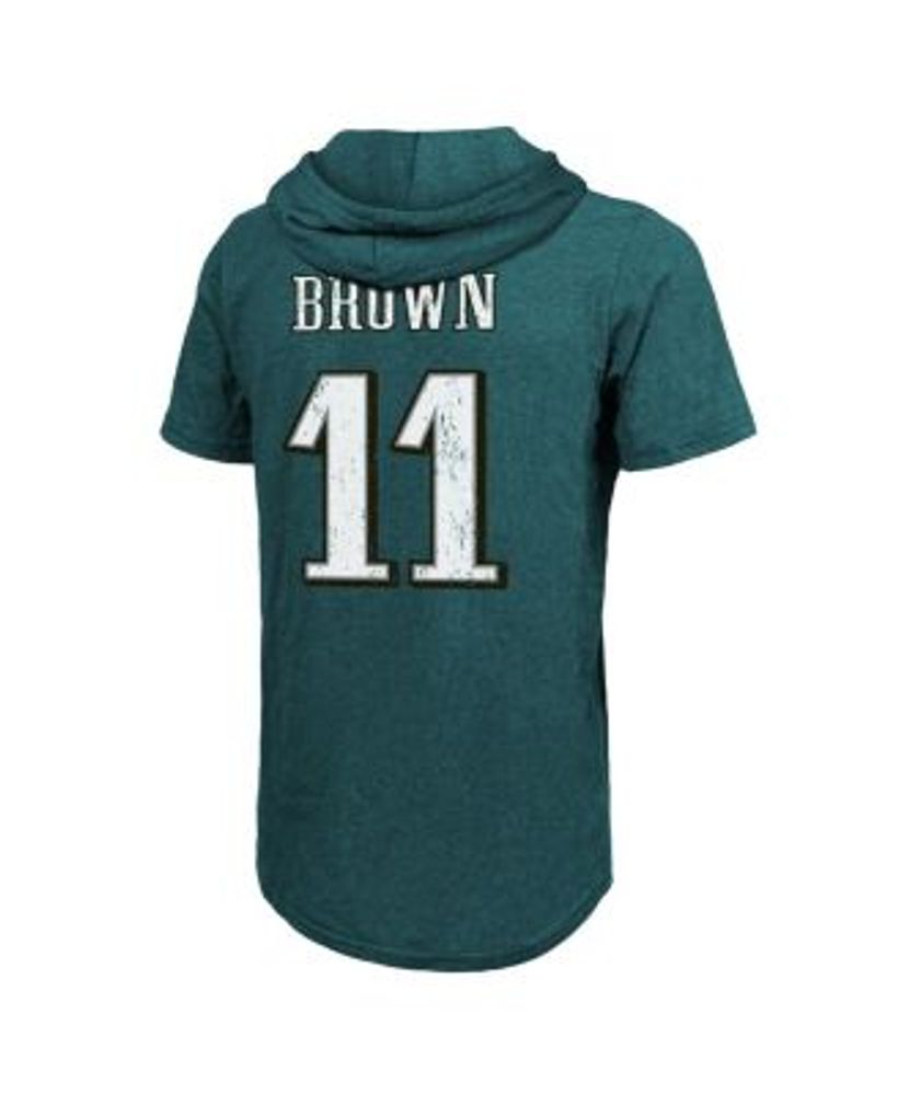 Majestic Men's Threads A.J. Brown Midnight Green Philadelphia Eagles Player  Name & Number Short Sleeve Hoodie T-shirt