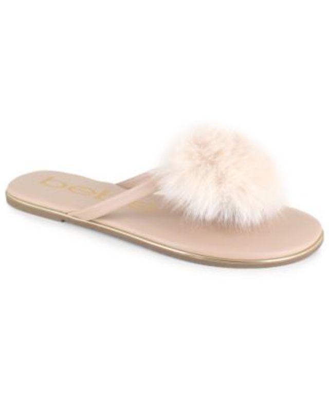 bebe katerina pom pom thong flat sandals