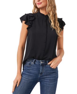 Pintuck Ruffled Blouse
