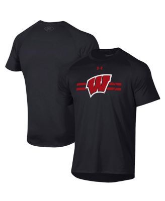 Men's Under Armour Red Wisconsin Badgers Game Day Sleeve Stripe Raglan Long  Sleeve T-Shirt